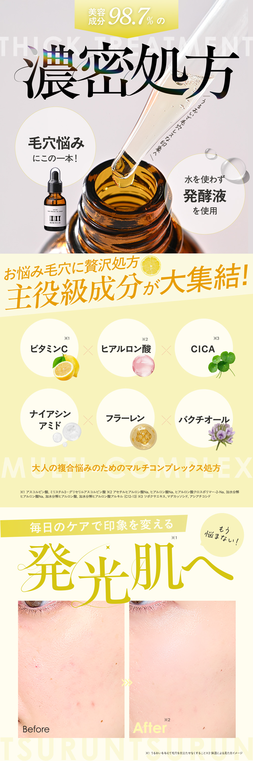 美容成分98.7％の濃密処方