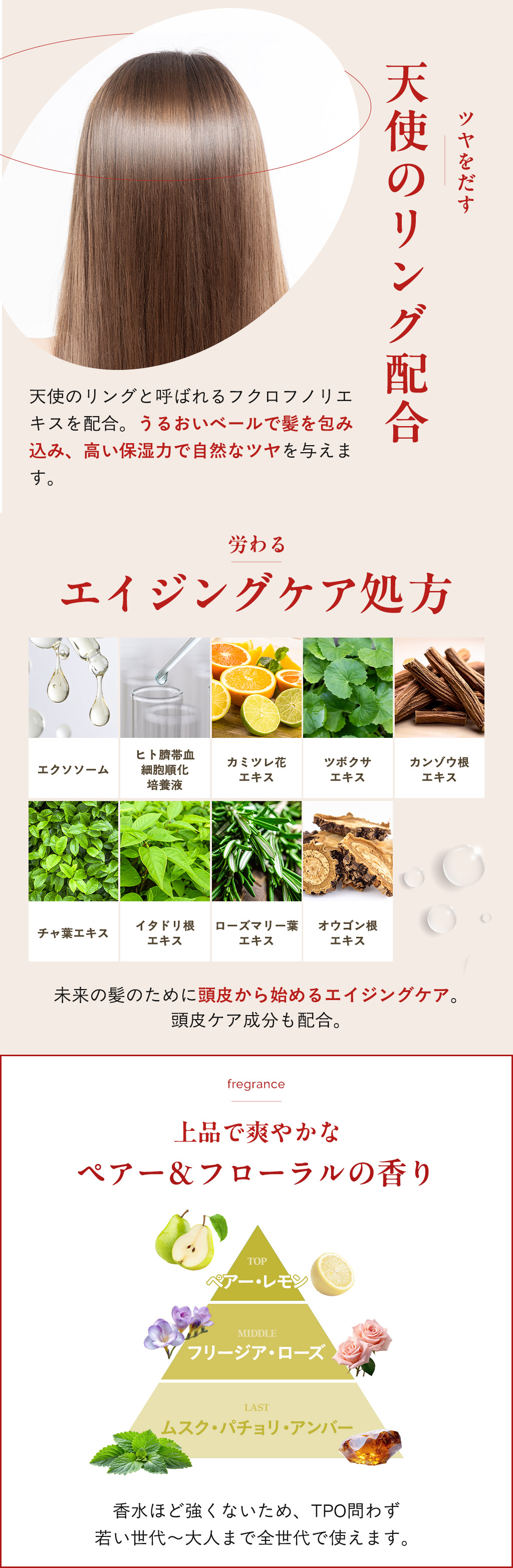 天使のリング配合、エイジングケア処方