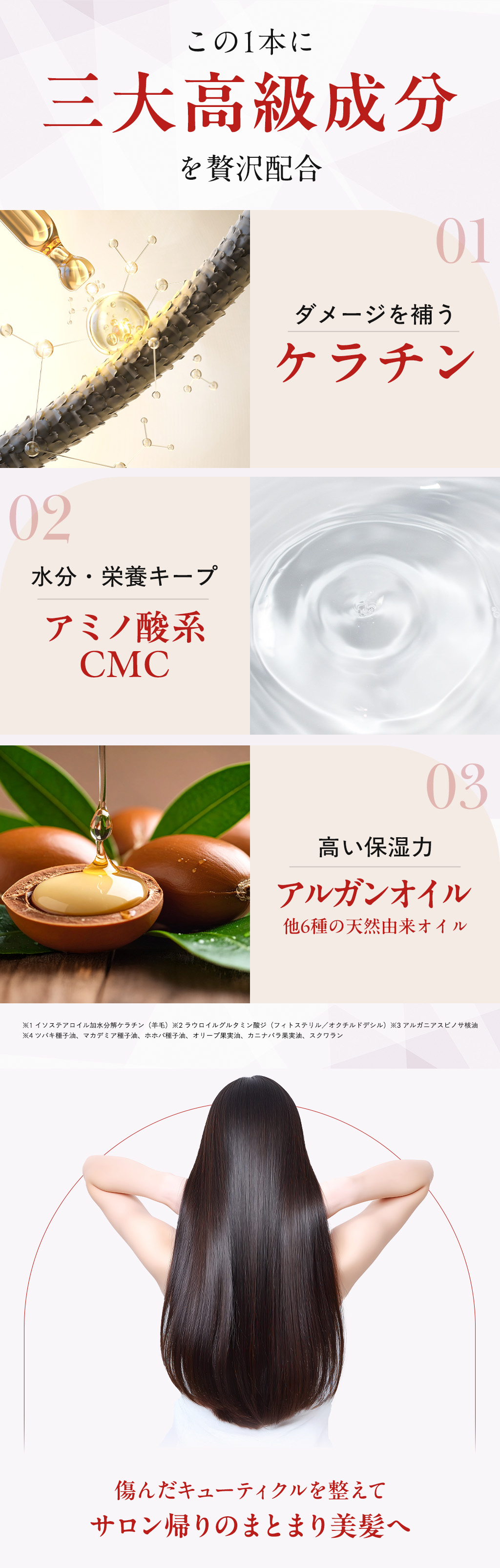 この1本に三大高級成分を贅沢配合